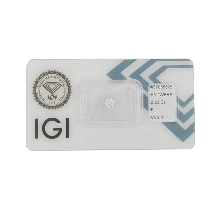 IGI diamante in blister certificato taglio brillante 0,23ct colore E purezza VVS 1 - Capodagli 1937