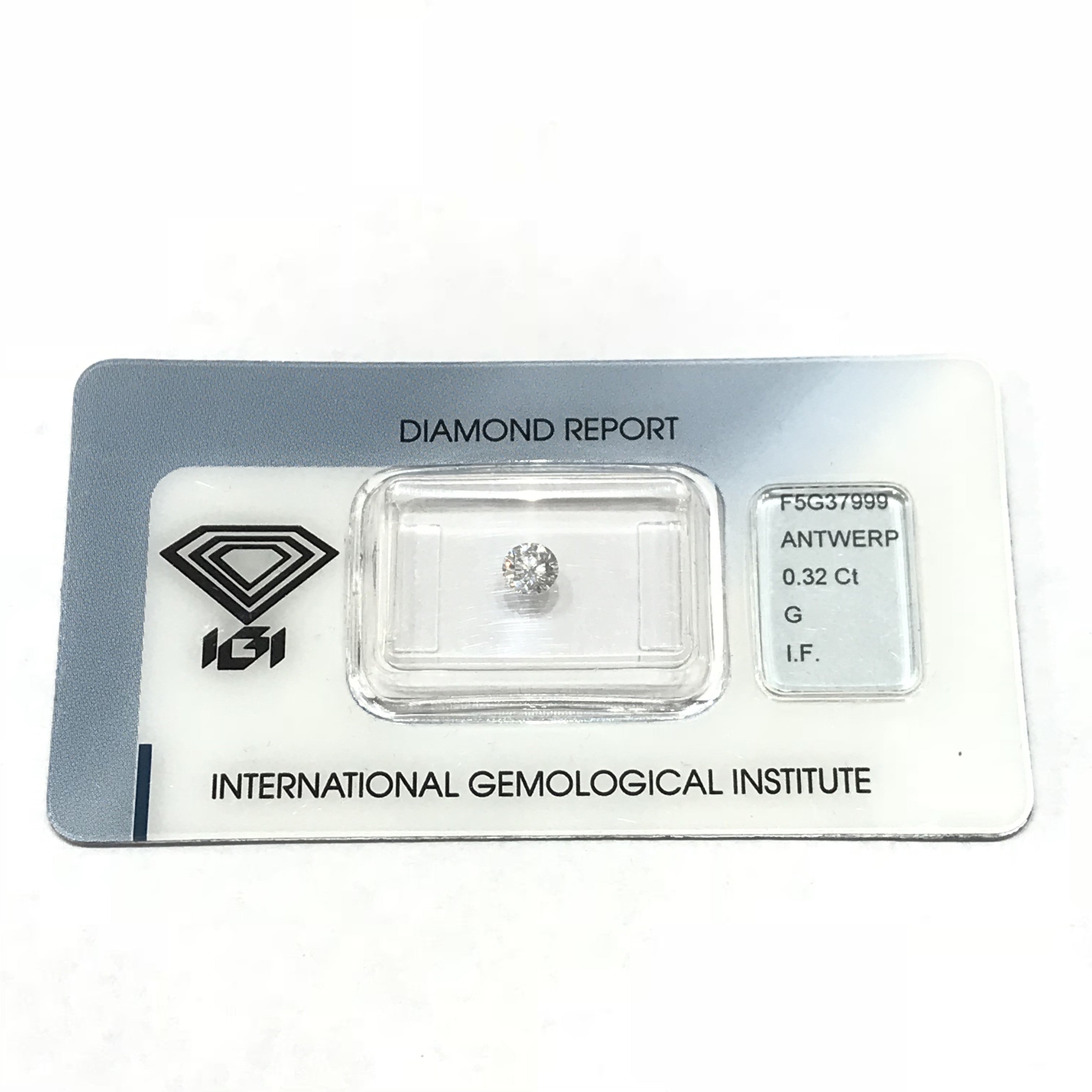 IGI diamante in blister certificato taglio brillante 0,32ct colore G purezza IF - Gioielleria Capodagli