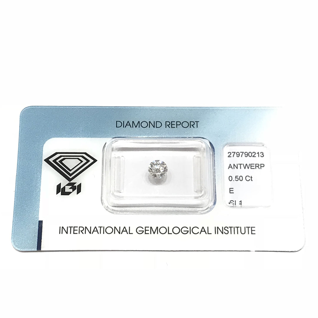 IGI diamante in blister certificato taglio brillante 0,50ct colore E purezza SI1 - Gioielleria Capodagli