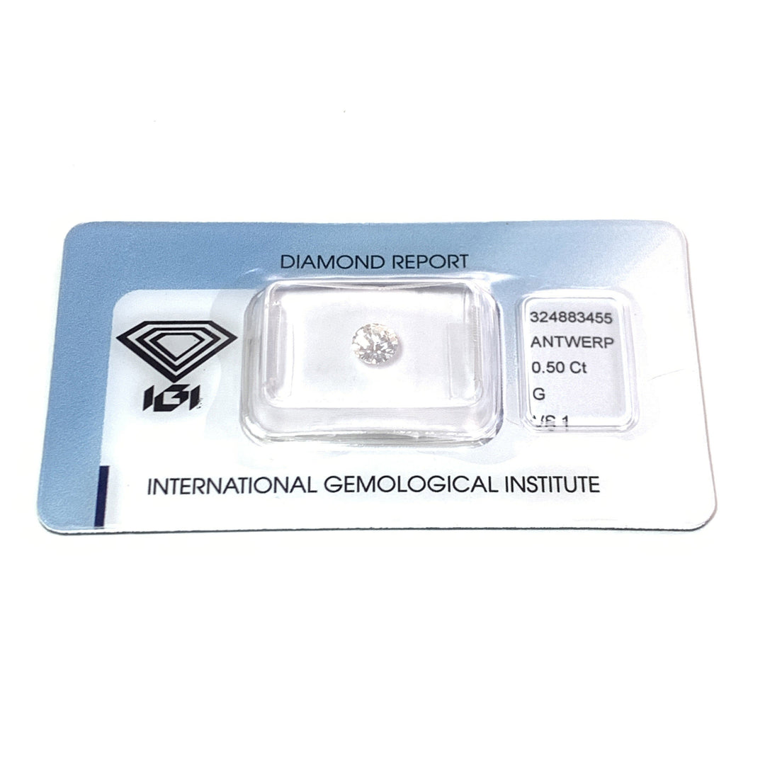 IGI diamante in blister certificato taglio brillante 0,50 carati colore G purezza VS1 - Gioielleria Capodagli