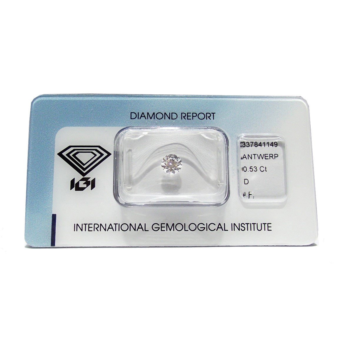 IGI diamante in blister certificato taglio brillante 0,53 carati colore D purezza IF - Gioielleria Capodagli