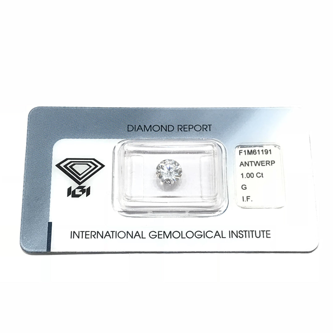 IGI diamante in blister certificato taglio brillante 1,00ct colore G purezza IF - Gioielleria Capodagli