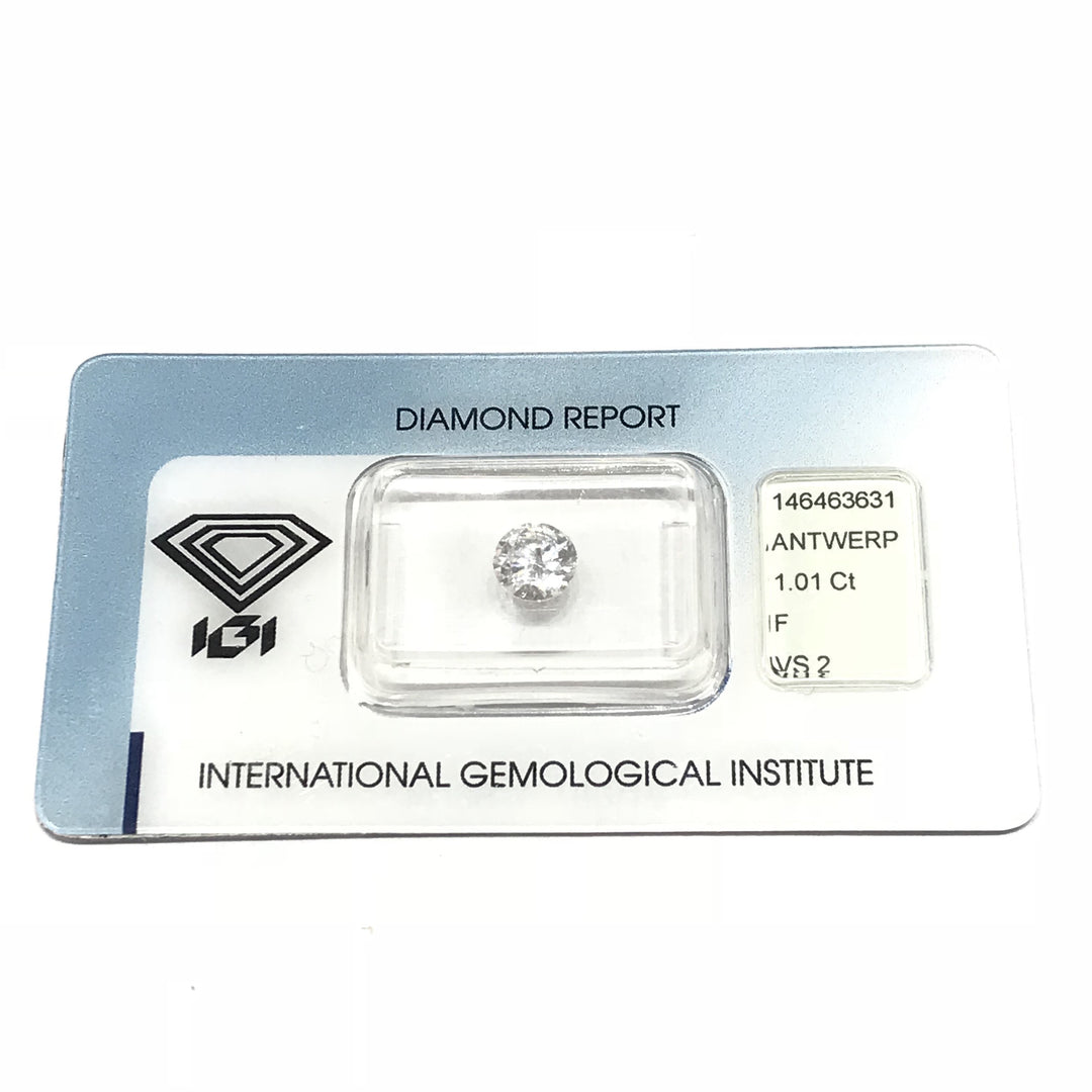 IGI diamante in blister certificato taglio brillante 1,01ct colore F purezza VS2 - Gioielleria Capodagli