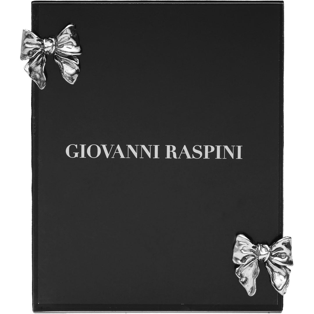 Giovanni Raspini cornice Fiocchi vetro 16x20cm bronzo bianco B0169