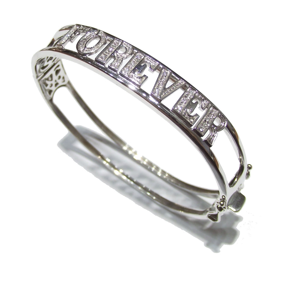 Davite & Delucchi bracciale rigido Forever oro bianco 18kt diamanti 0,13ct 0026BR - Capodagli 1937