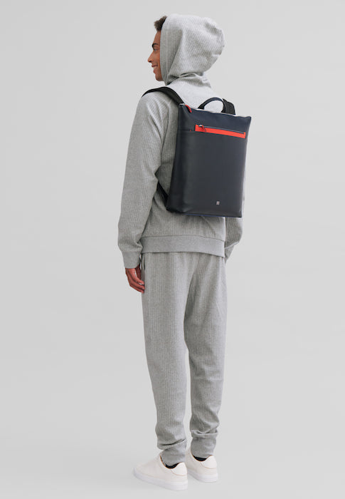 Dudu Men's Sac à dos en cuir, sac à dos portable MacBook PC jusqu'à 16 pouces, sac à dos pour voyager avec la fermeture éclair et l'attaque de chariot