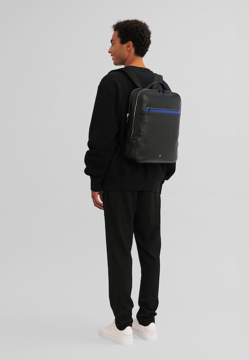 DuDu Mochila para PC de hasta 16" de cuero genuino para hombre, Mochila de viaje elegante de gran capacidad con soporte de maletín