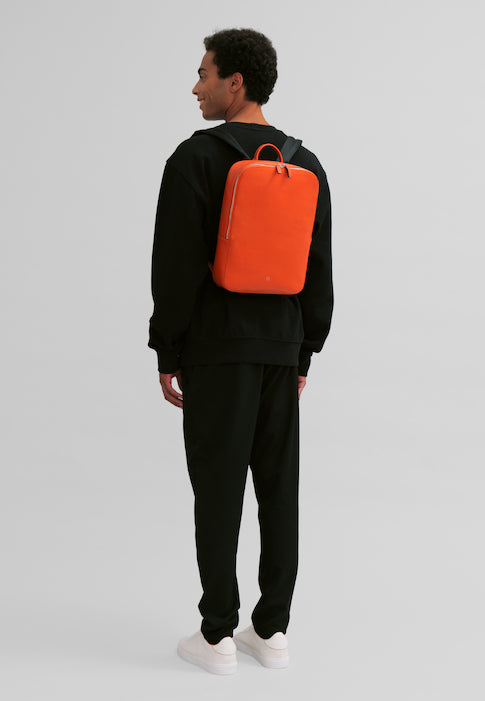 DuDu Sac à dos en cuir véritable élégant coloré jusqu'à 14 pouces, sac à dos portable MacBook et tablette iPad avec fermeture à glissière