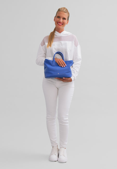 DuDu Handtasche in Leder mit Schultergurt, kleiner Umhängetasche mit Reißverschluss und abnehmbarem Schultergurt, farbenfrohe elegante Handtasche