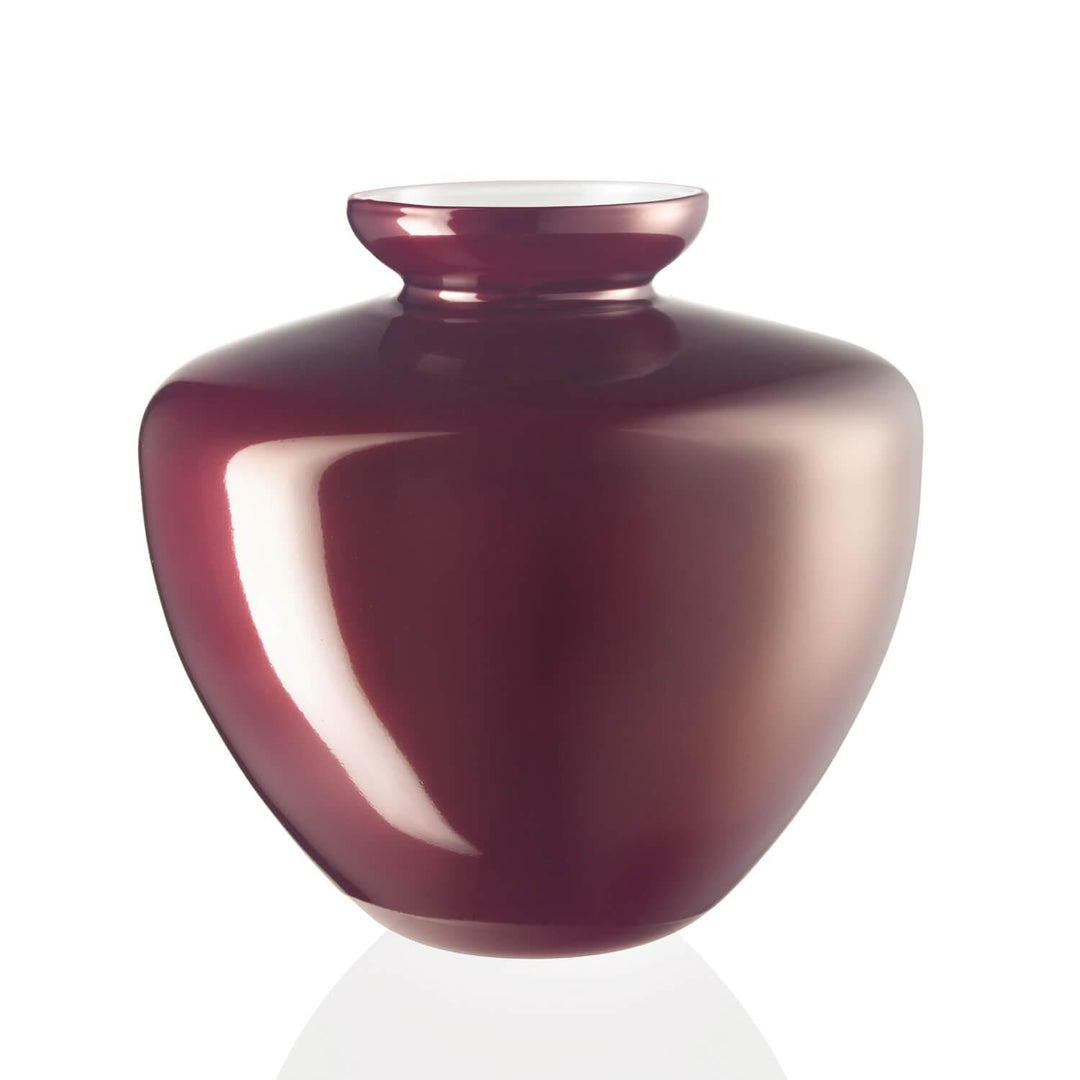 Ivv vaso Capalbio h 24,5cm vetro decoro rosso lucido 8715.2 - Capodagli 1937