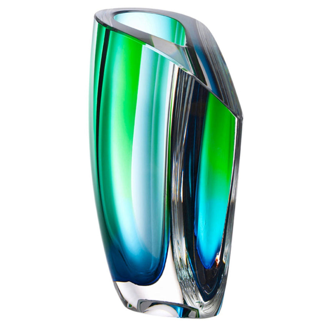 Kosta Boda vaso Mirage Blue Green Large cristallo h.21cm 7040703 - Gioielleria Capodagli