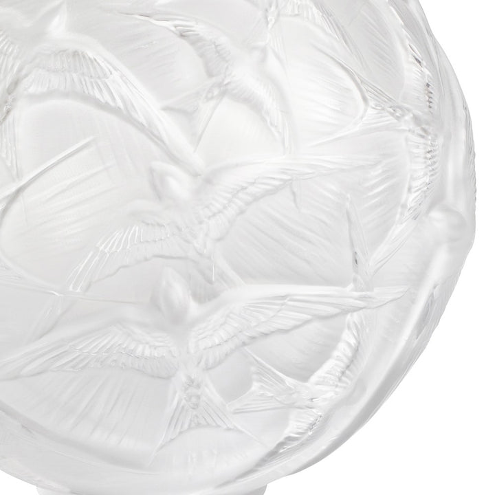 Lalique vaso medio Hirondelles cristallo trasparente 10624100 - Gioielleria Capodagli