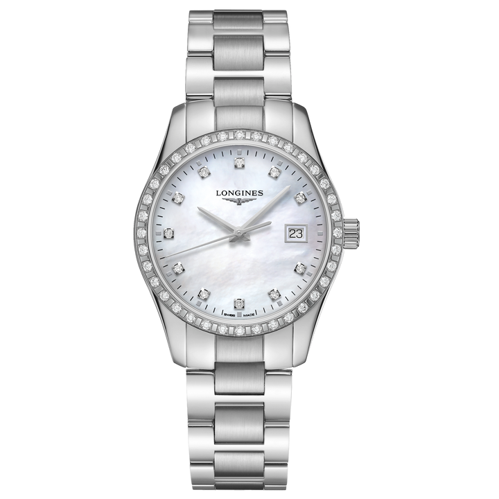 Longines orologio Conquest Classic 34mm madreperla diamanti quarzo acciaio L2.386.0.87.6 - Capodagli 1937