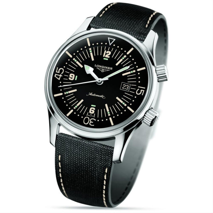 Longines orologio Heritage Legend Diver Watch 41mm nero automatico acciaio L3.774.4.50.0 - Gioielleria Capodagli