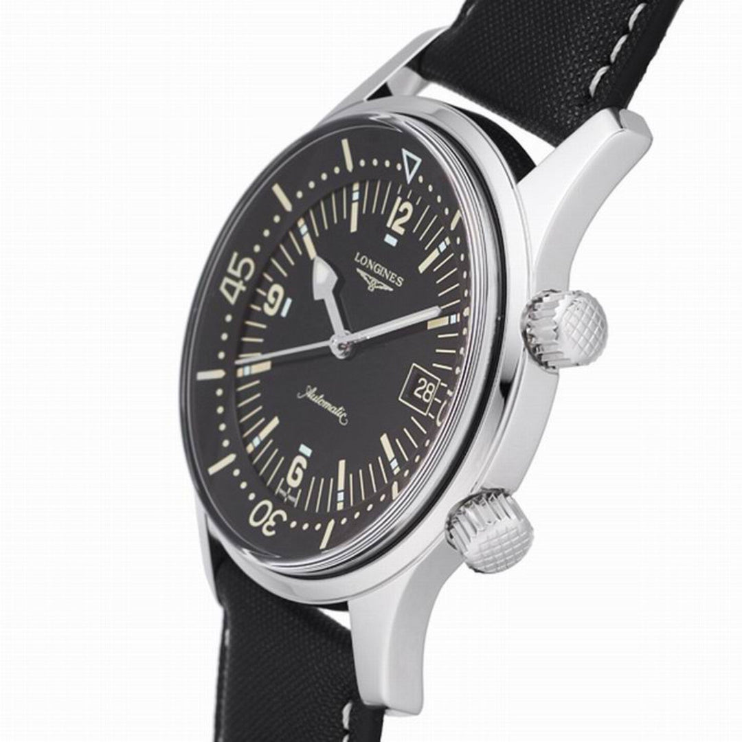Longines orologio Heritage Legend Diver Watch 41mm nero automatico acciaio L3.774.4.50.0 - Gioielleria Capodagli