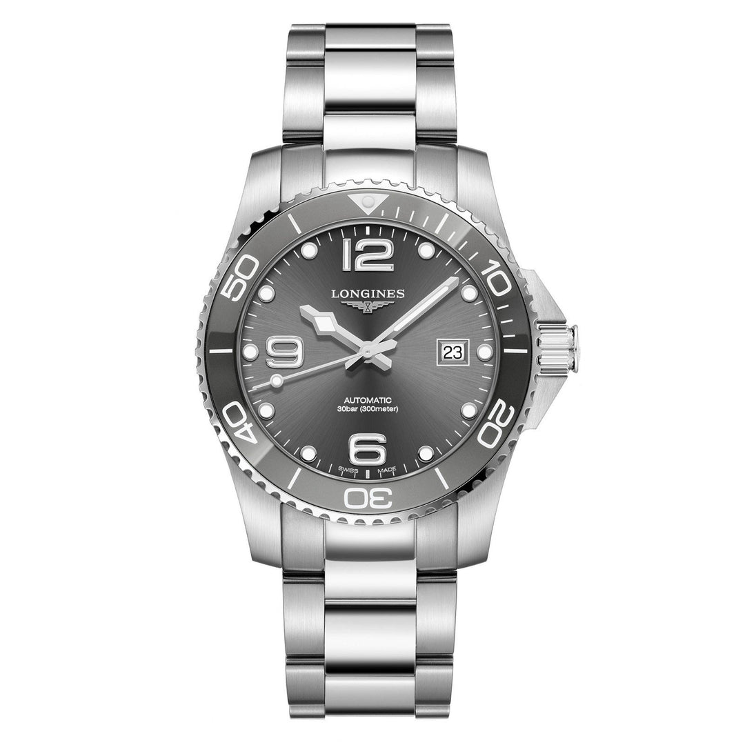 Longines orologio HydroConquest ceramic 41mm grigio automatico acciaio L3.781.4.76.6 - Gioielleria Capodagli