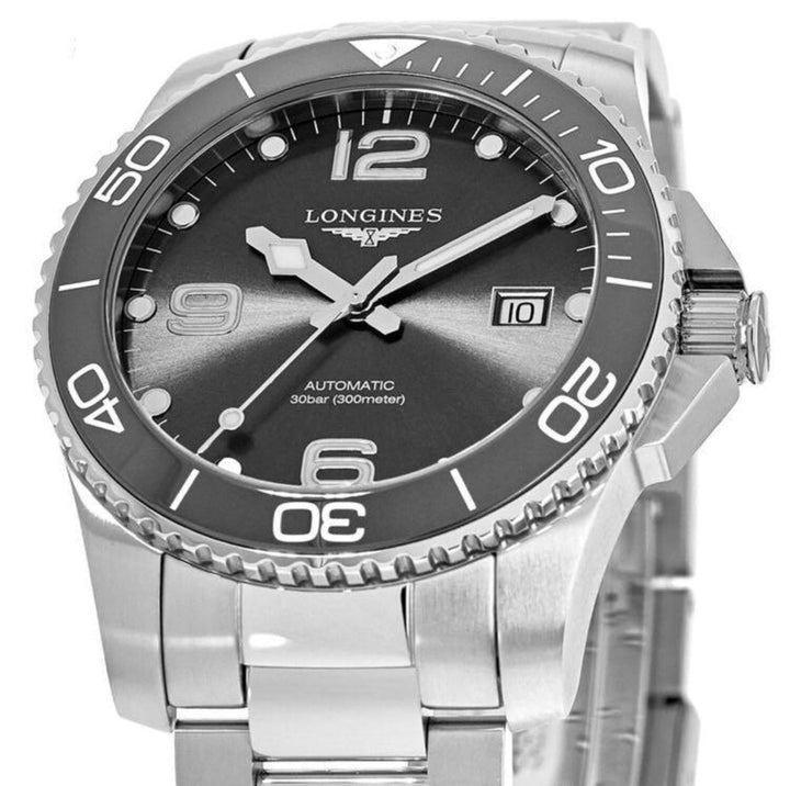 Longines orologio HydroConquest ceramic 41mm grigio automatico acciaio L3.781.4.76.6 - Gioielleria Capodagli