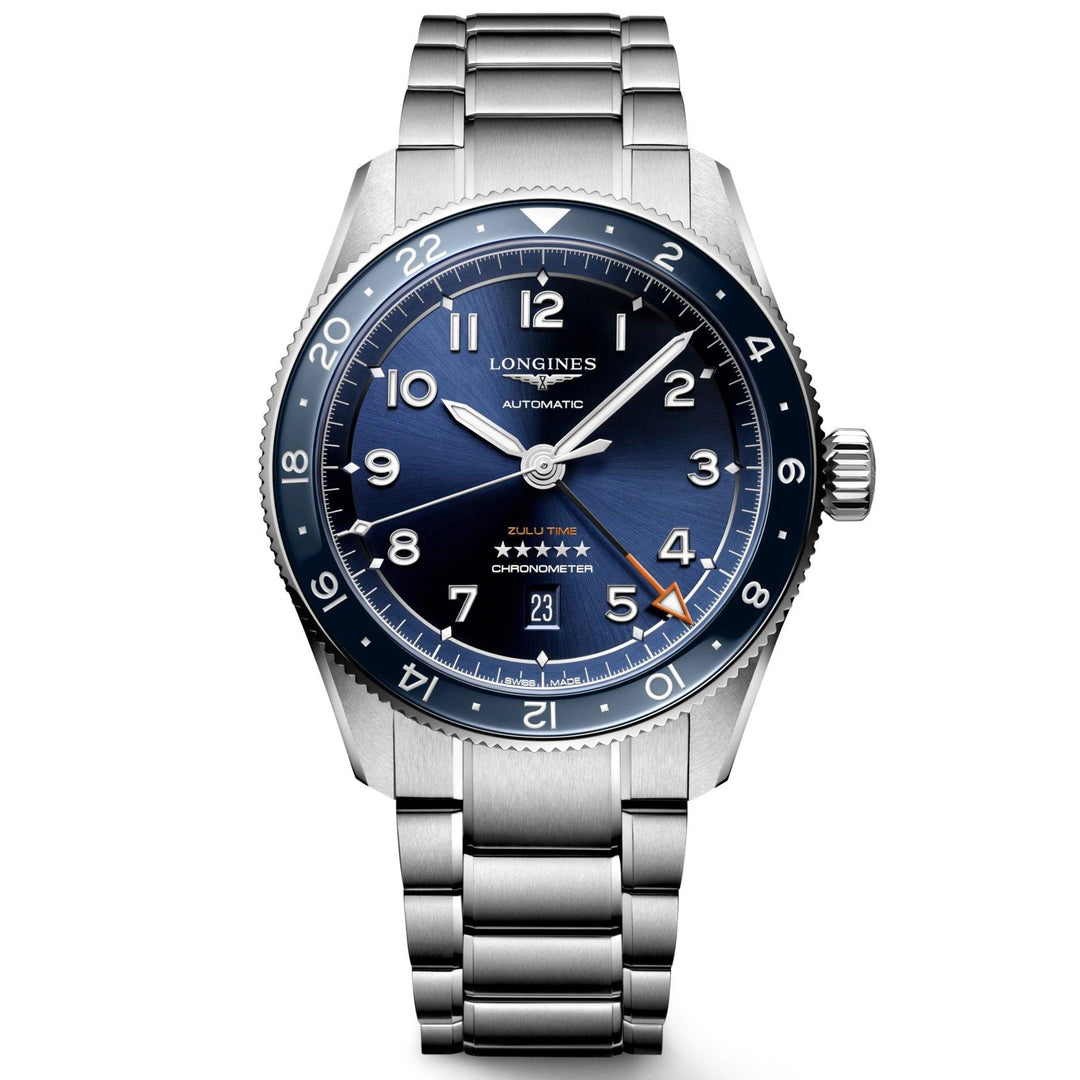 Longines orologio Spirit Zulu Time 42mm blu automatico acciaio L3.812.4.93.6 - Capodagli 1937