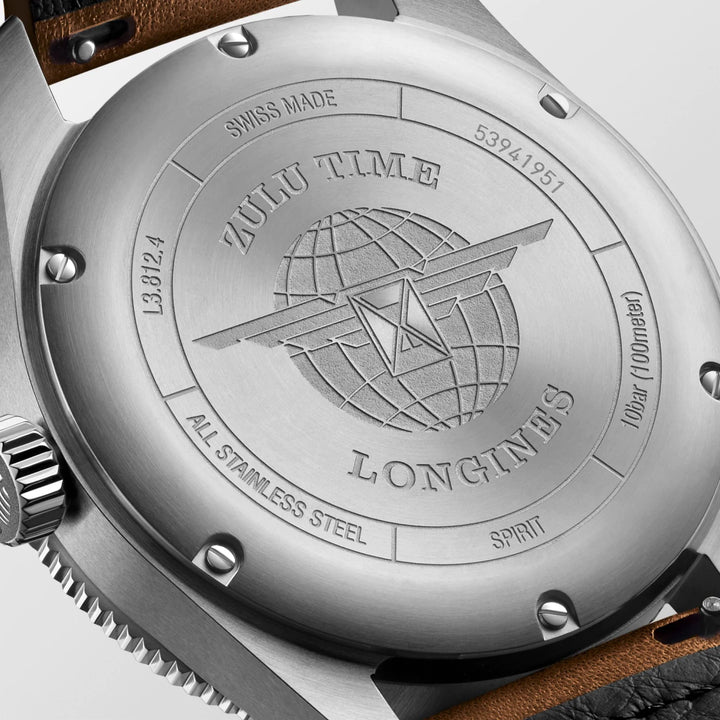 Longines orologio Spirit Zulu Time 42mm antracite automatico acciaio L3.812.4.63.2