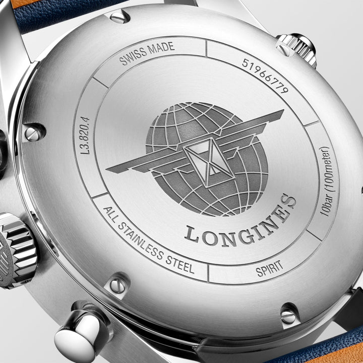 Longines orologio Spirit cronografo 42mm blu automatico acciaio L3.820.4.93.0 - Capodagli 1937