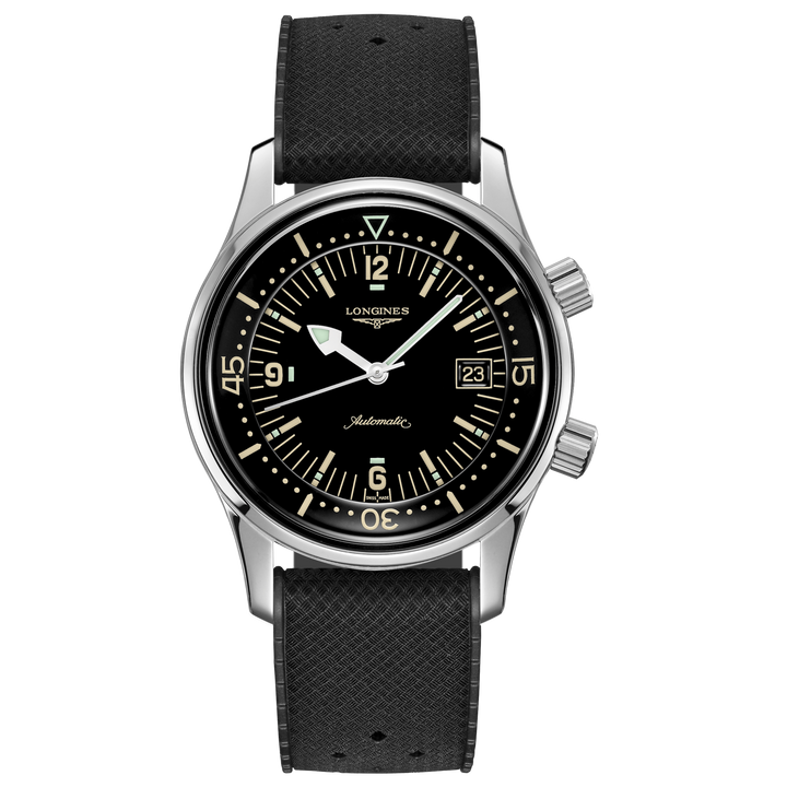 Longines orologio The Longines Legend Diver Watch 42mm nero automatico acciaio L3.774.4.50.9 - Capodagli 1937