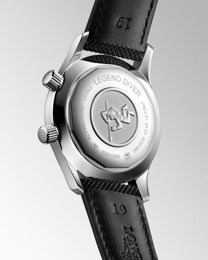 Longines orologio The Longines Legend Diver Watch 36mm nero automatico acciaio L3.374.4.50.0 - Capodagli 1937