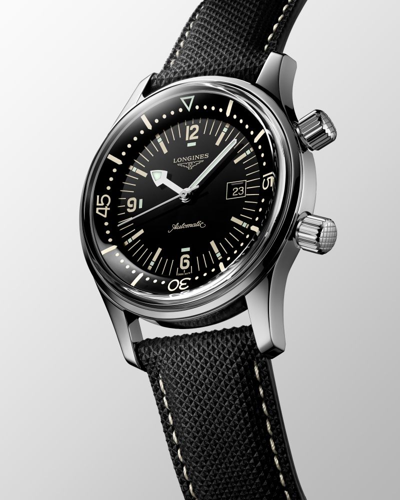 Longines orologio The Longines Legend Diver Watch 36mm nero automatico acciaio L3.374.4.50.0 - Capodagli 1937