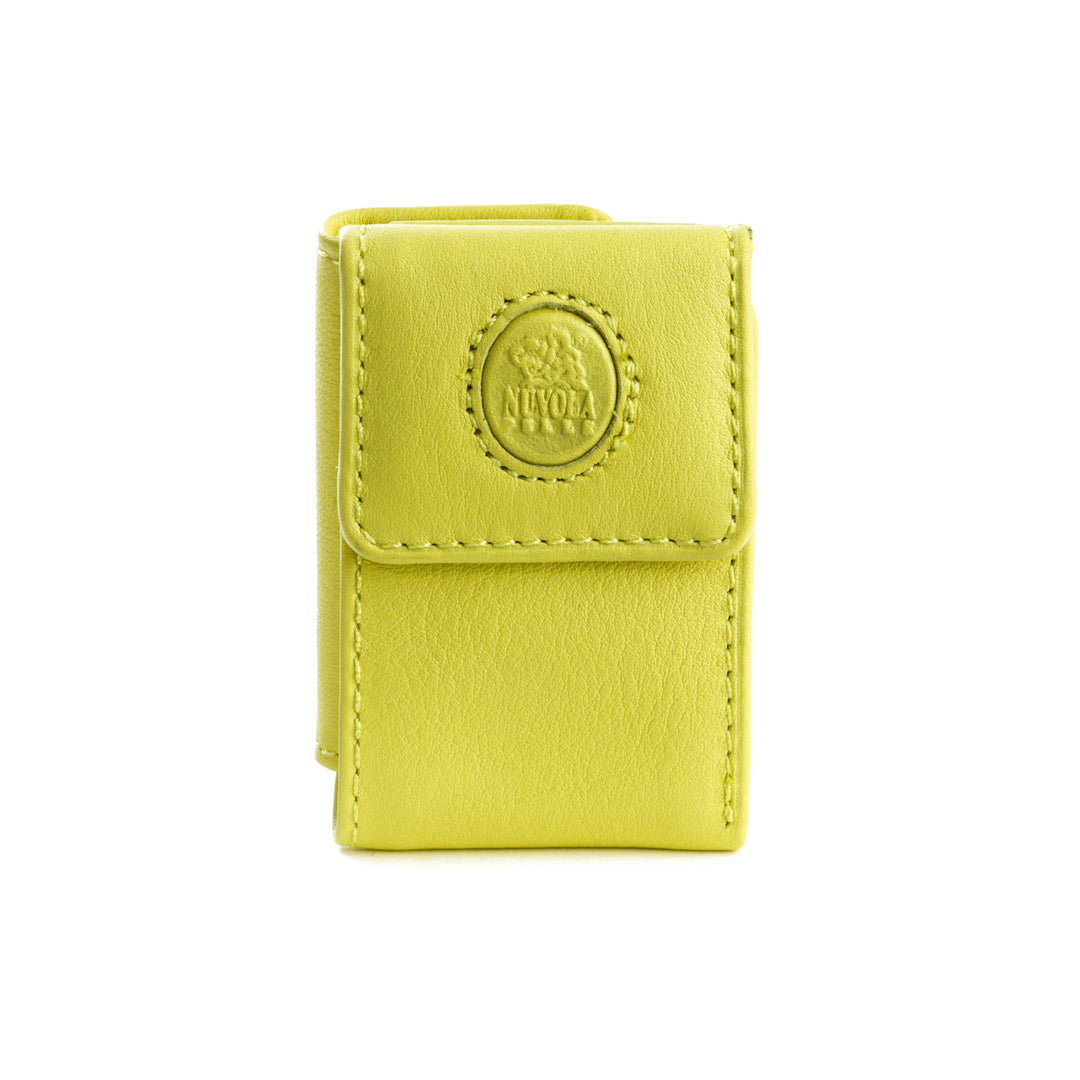 Nuvola Leather Mini Wallet avec porte-monnaie en cuir véritable pour hommes avec fermeture à bouton et porte-feuille