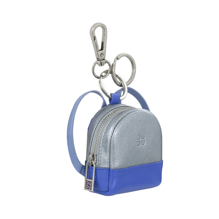 DuDu Bolso con llavero de cuero para mujer, diseño Mini Backpack, doble anillo y cierre de cremallera para llaves