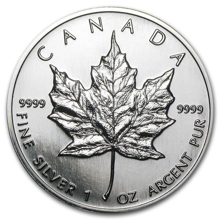 Moneta argento fior di conio 1oz Canada 5 dollars Maple Leaf 1996 - Gioielleria Capodagli