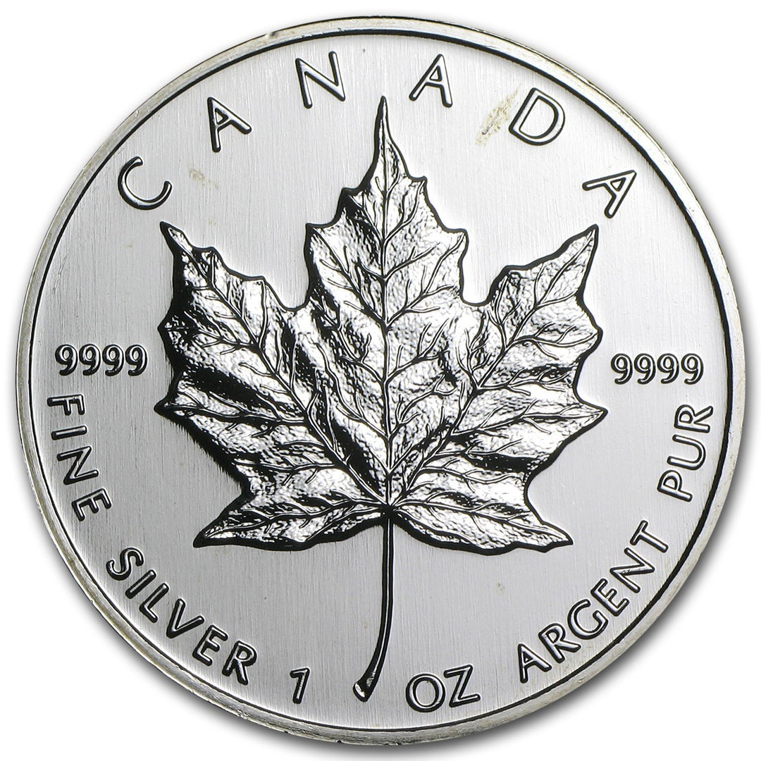 Moneta argento fior di conio 1oz Canada 5 dollars Maple Leaf 1999 - Gioielleria Capodagli