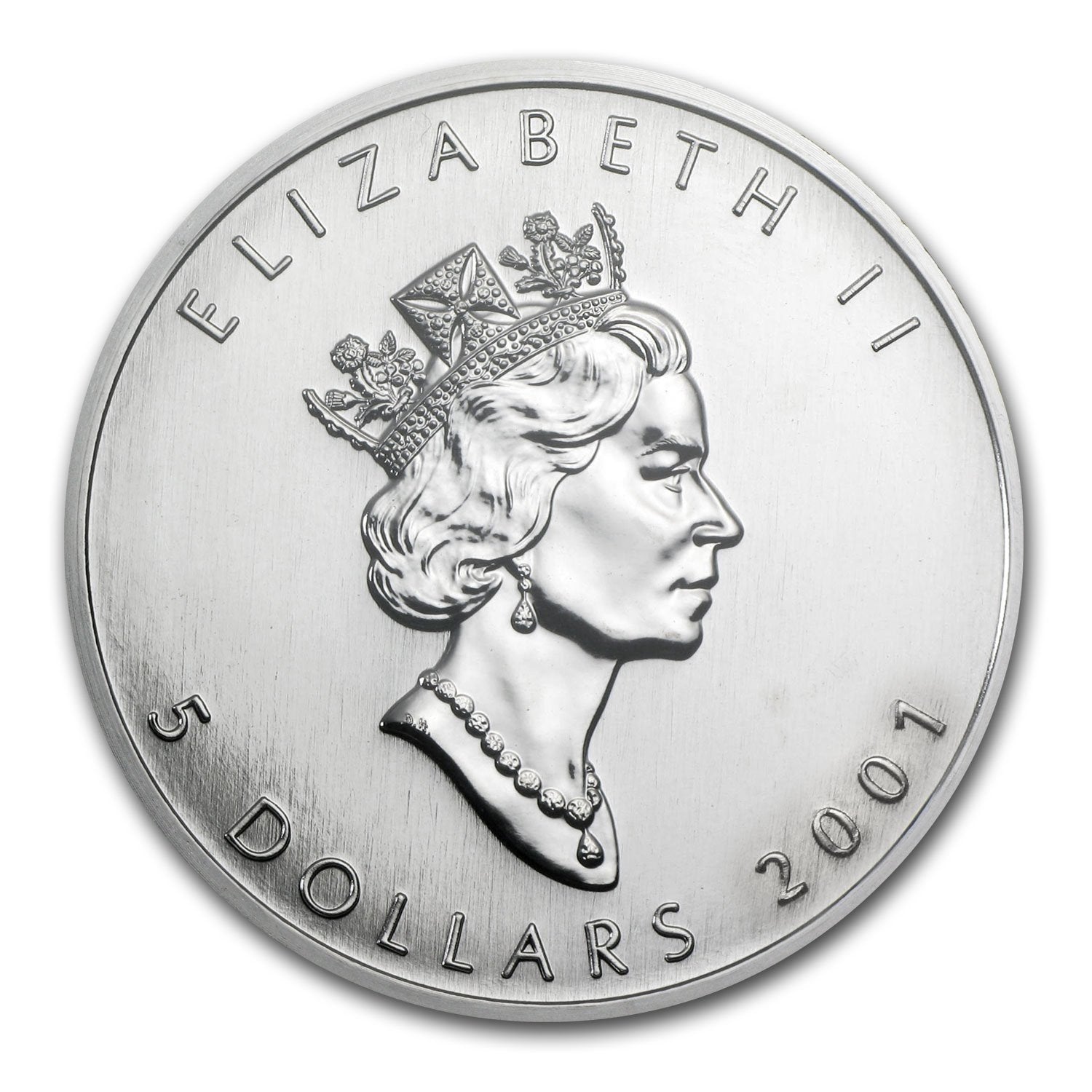 Moneta argento fior di conio 1oz Canada 5 dollars Maple Leaf 2001 - Gioielleria Capodagli