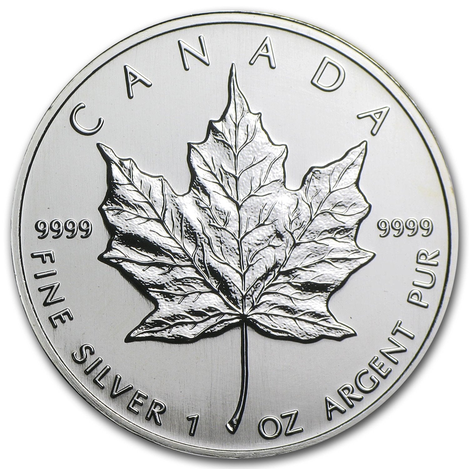 Moneta argento fior di conio 1oz Canada 5 dollars Maple Leaf 2003 - Gioielleria Capodagli