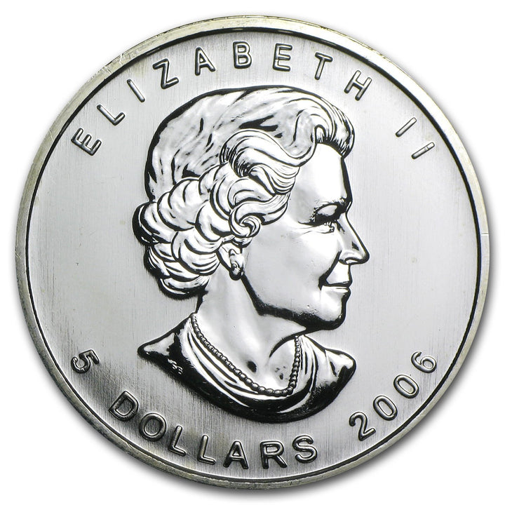 Moneta argento fior di conio 1oz Canada 5 dollars Maple Leaf 2006 - Gioielleria Capodagli