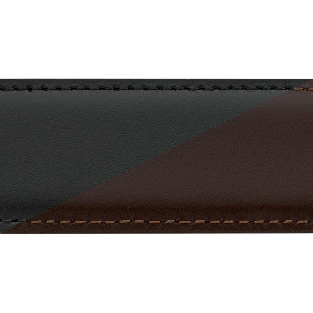Montblanc cintura 30mm fibbia ferro di cavallo misura regolabile reversibile Meisterstück nero/marrone 112960 - Gioielleria Capodagli
