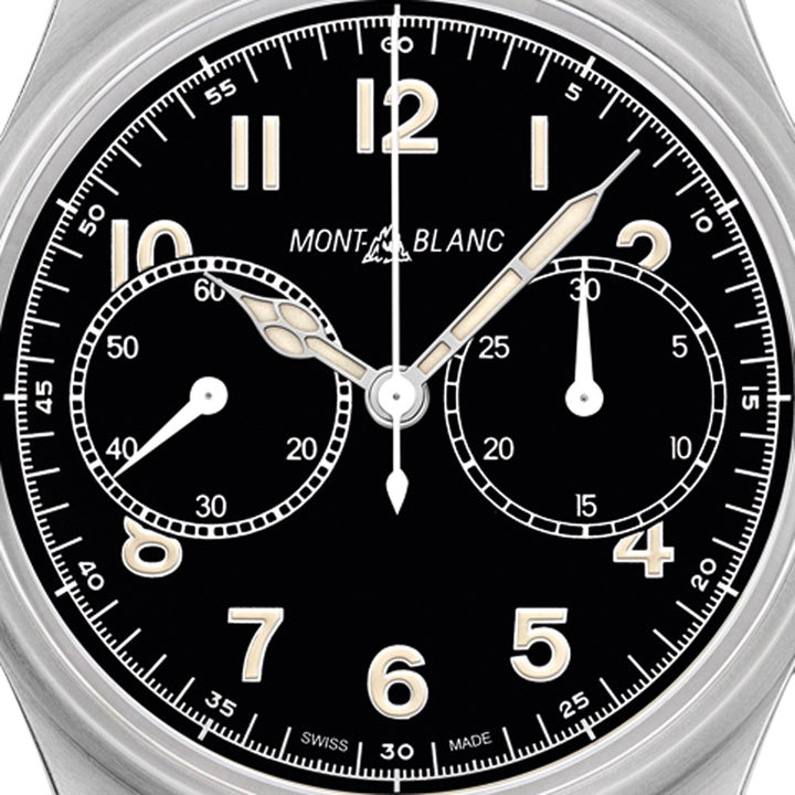 Montblanc orologio 1858 Chronograph Automatic 42mm nero automatico acciaio 117836 - Gioielleria Capodagli