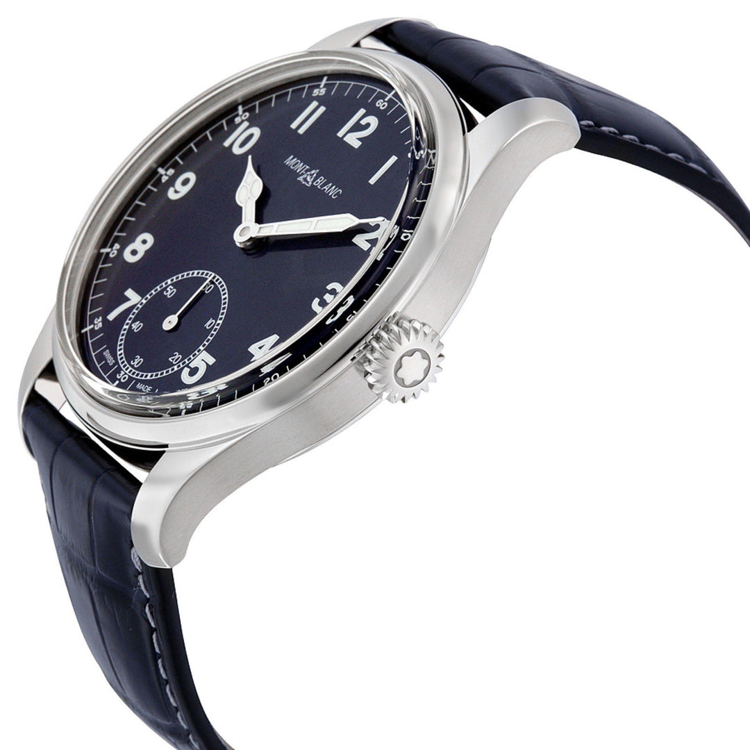 Montblanc orologio 1858 Manual Small Second 44mm blu carica manuale acciaio 113702 - Gioielleria Capodagli