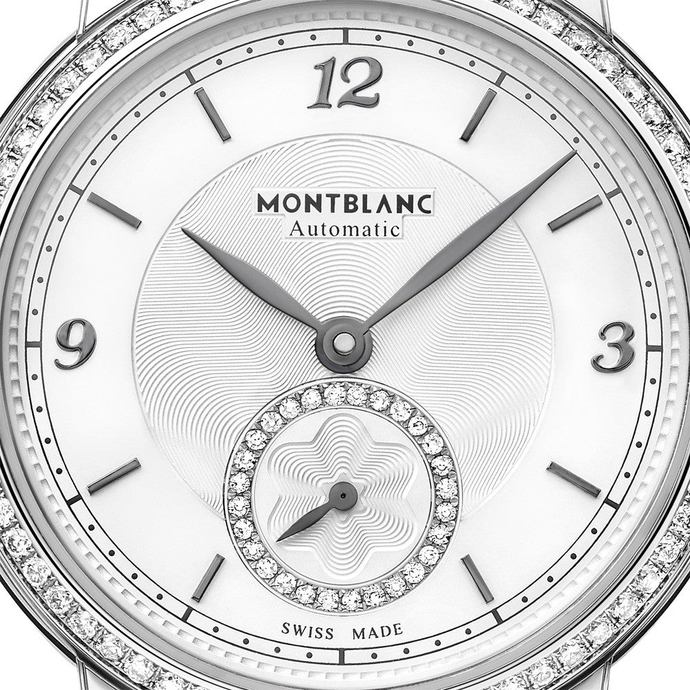 Montblanc orologio Star Legacy Small Second 32mm argento diamanti automatico acciaio 118533 - Gioielleria Capodagli