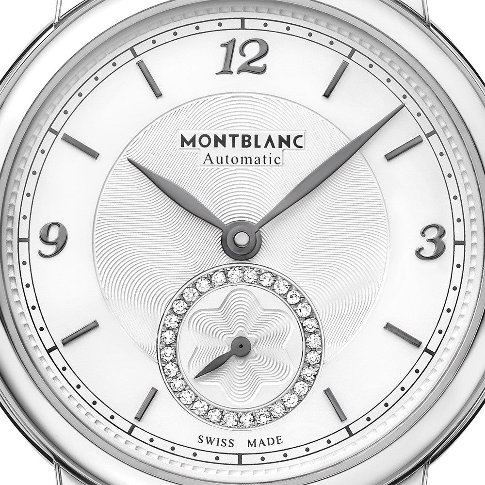 Montblanc orologio Star Legacy Small Second 32mm argento diamanti automatico acciaio 118536 - Gioielleria Capodagli