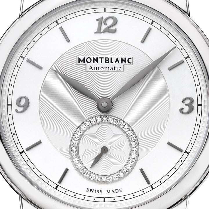 Montblanc orologio Star Legacy Small Second 36mm argento diamanti automatico acciaio 118511 - Gioielleria Capodagli