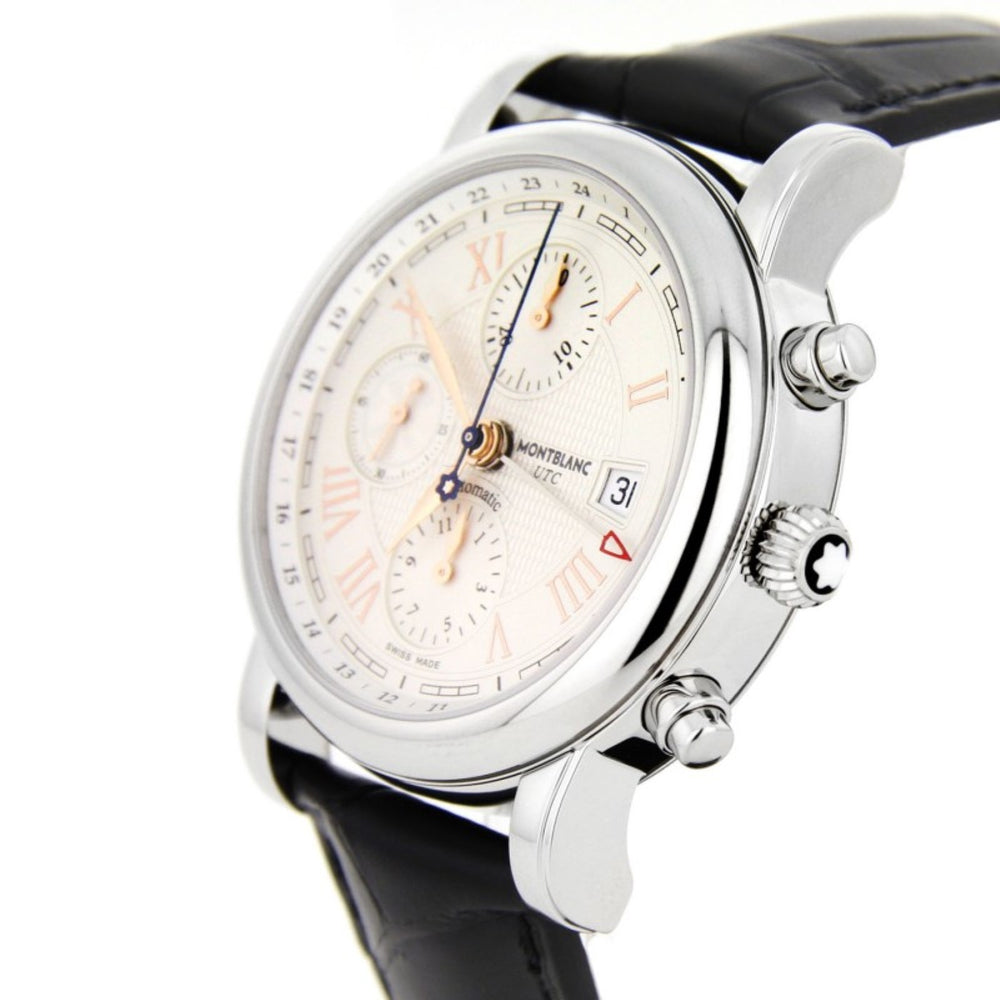 Montblanc orologio Star Roman Chronograph UTC Carpe Diem special edition 42mm argento automatico acciaio 113880 - Gioielleria Capodagli