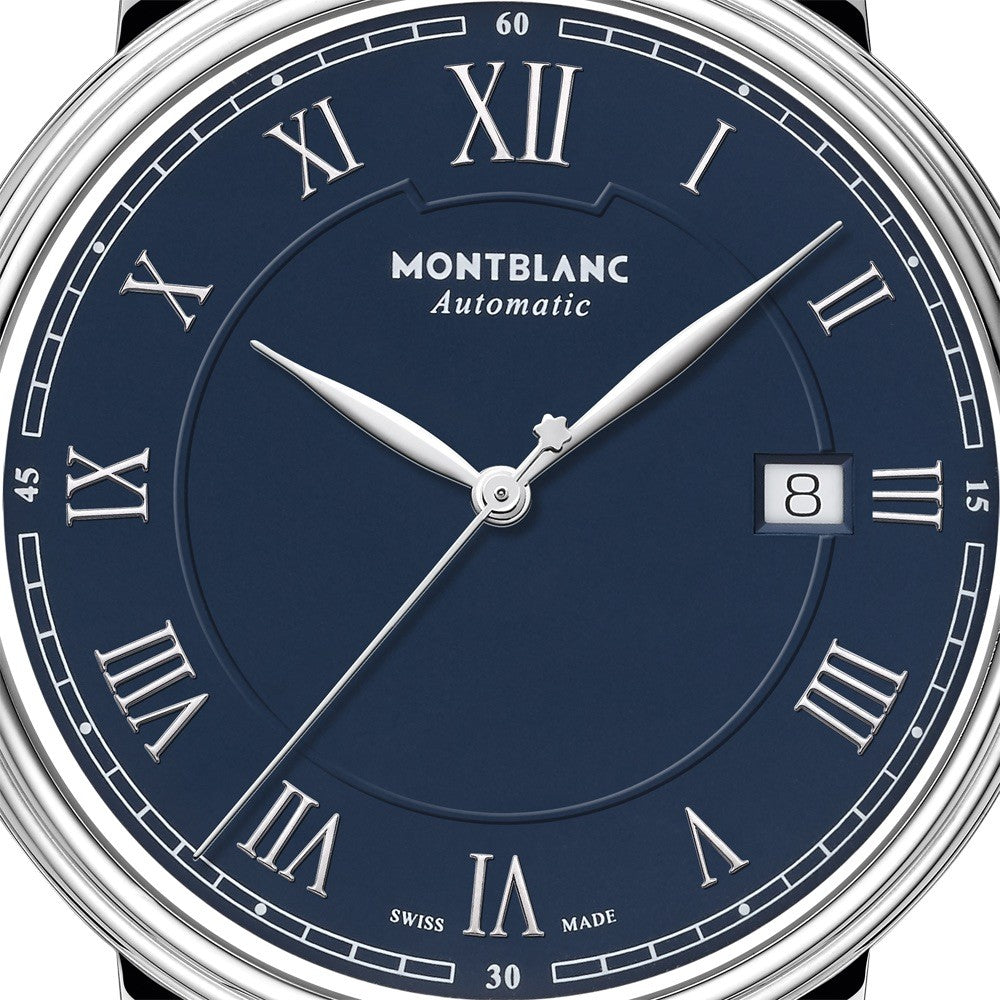 Montblanc orologio Tradition Date Automatic 40mm blu automatico acciaio 117830 - Gioielleria Capodagli