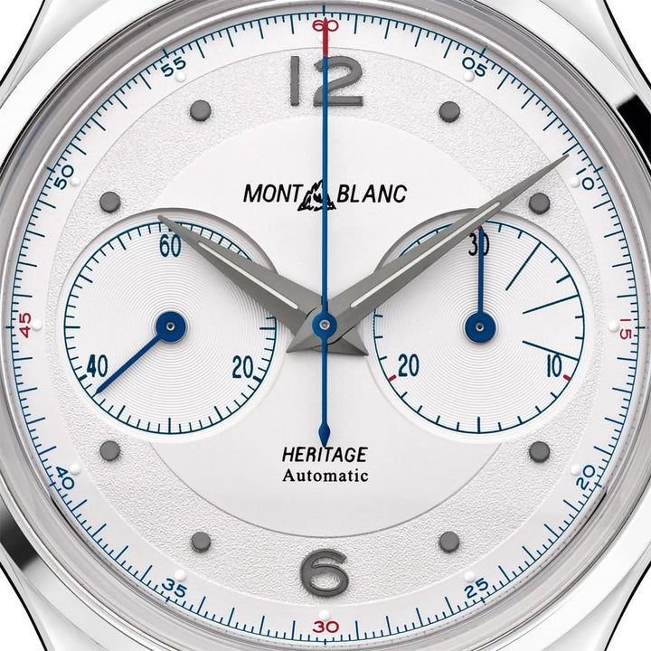 Montblanc orologio uomo Heritage Monopusher Chronograph 42mm automatico alligatore grigio 119951 - Gioielleria Capodagli