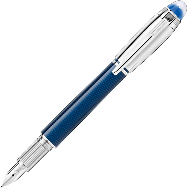 Montblanc stilografica StarWalker Blue Planet Metal Doué acciaio resina blu punta M 125284 - Gioielleria Capodagli