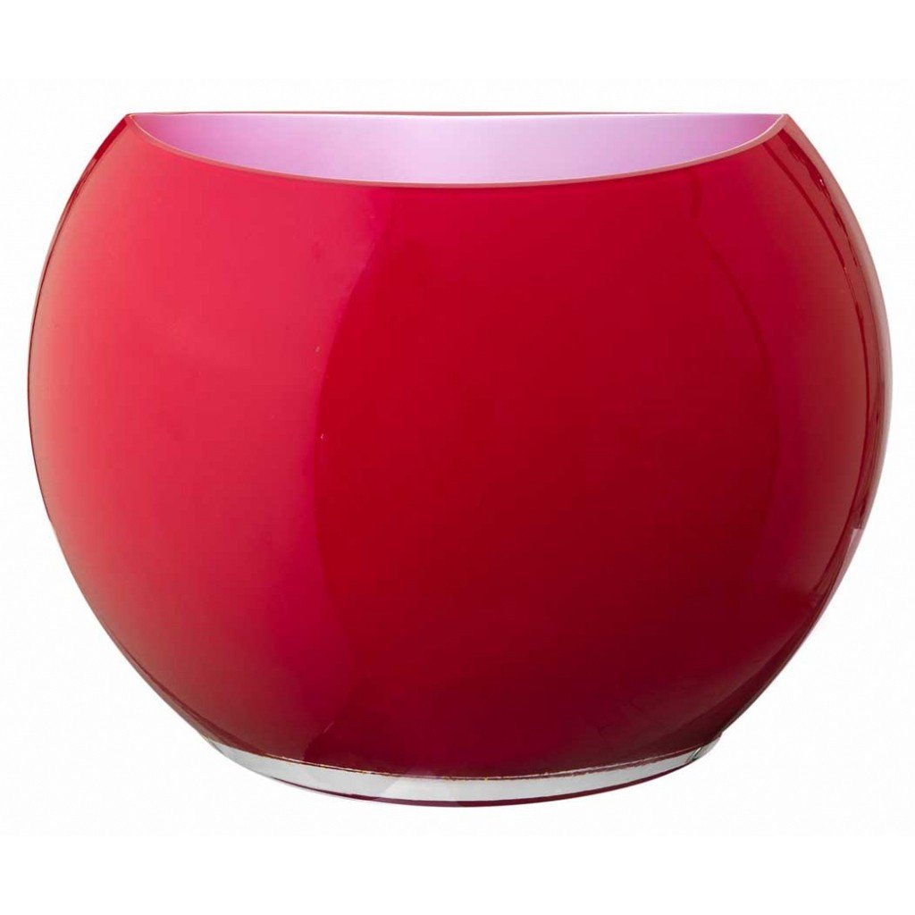 Onlylux vaso Lollo d.28 cm opale/rosso OL01524 - Gioielleria Capodagli