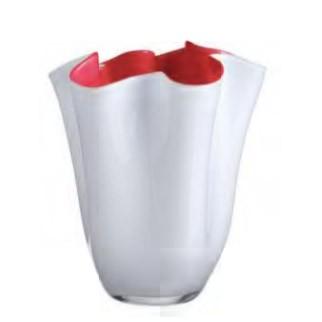 Onlylux vaso Wave H.24 cm rosso/opale OL01079 - Gioielleria Capodagli