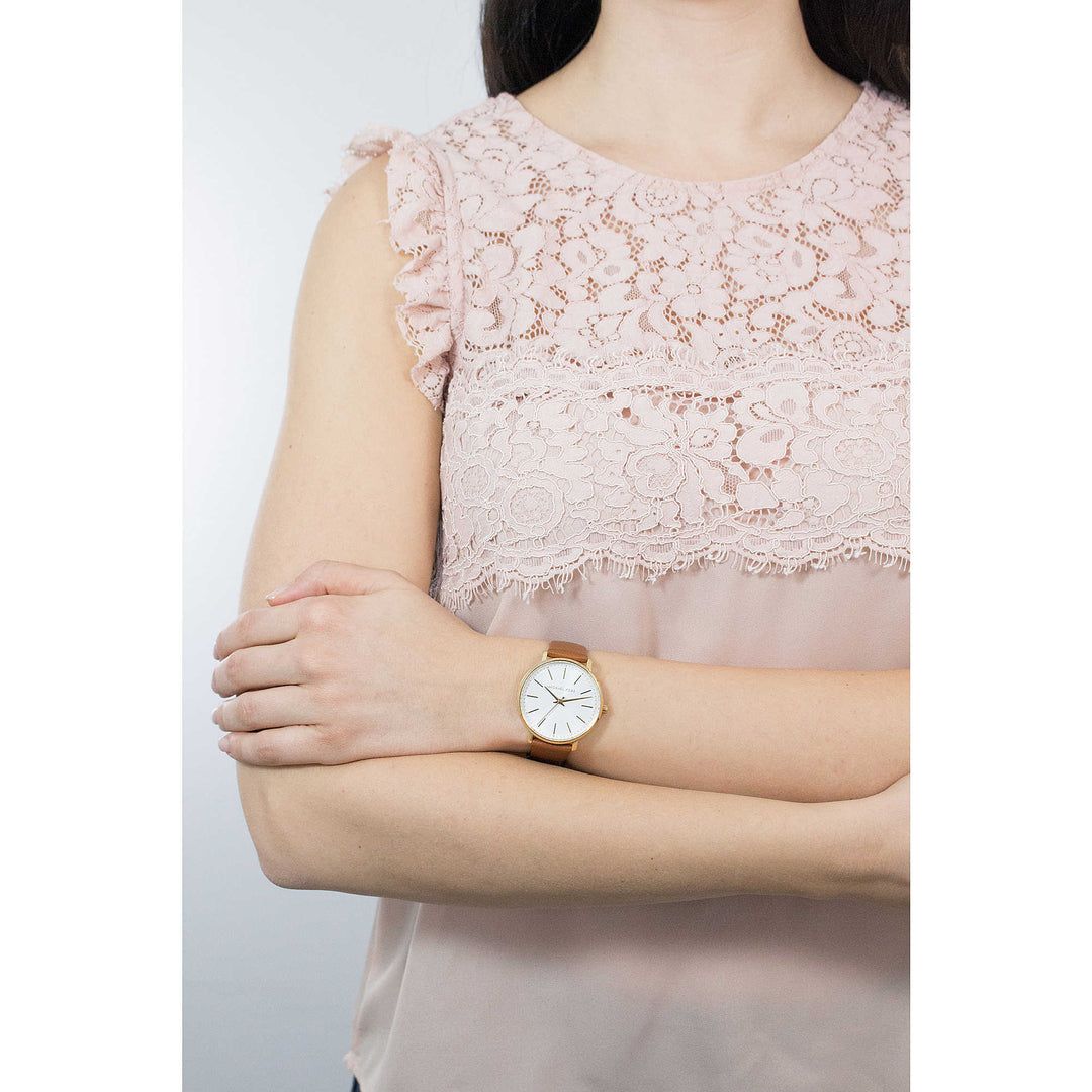 Michael Kors orologio donna Pyper 38mm tonalità oro con cinturino in pelle marrone MK2740 - Capodagli 1937