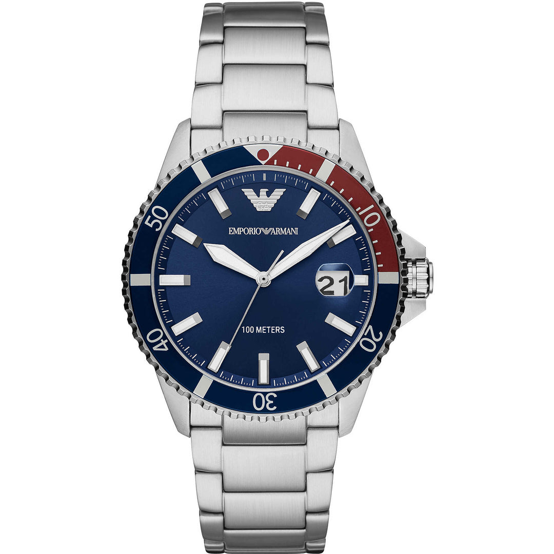 Emporio Armani watch men's diver 42mm quartz steel AR11339