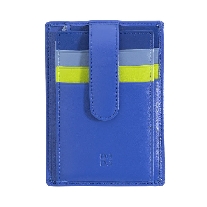 DUDU Multicolor Leather Slim Men's Credit Card Holder Women with 9 Slots and Security Closure