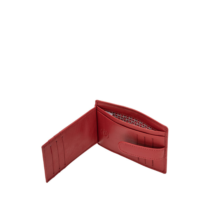 Porte-cartes de crédit en cuir Nuvola Ultra Slim en cuir Nappa avec fermeture à bouton